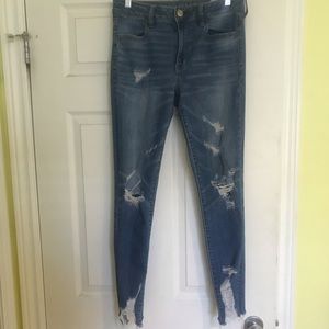 American Eagle High Waisted Distressed Jeans